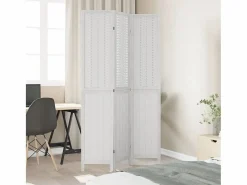 Best Biombo separador de 3 paneles madera maciza Paulownia ES977445 Blanco