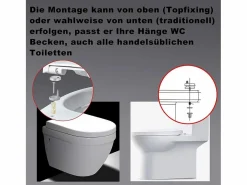 Helloshop26 Bisagra de asiento de inodoro ajustable con cierre suave y liberación rápida tapa de asiento de inodoro fija de alta calidad tapa de baño 19_0000679
