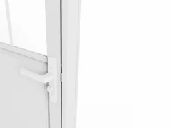 Vente-unique Bloque de puerta reversible, aluminio, MDF y vidrio templado, Alt. 204 x An. 73 cm, ERMELO