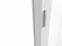 Vente-unique Bloque de puerta reversible, aluminio, MDF y vidrio templado, Alt. 204 x An. 73 cm, ERMELO