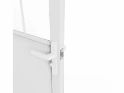 Vente-unique Bloque de puerta reversible, aluminio, MDF y vidrio templado, Alt. 204 x An. 73 cm, ERMELO