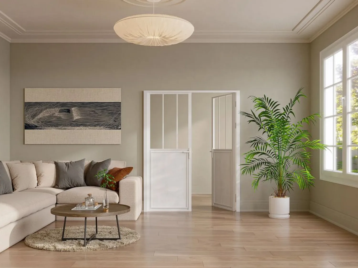 Sale Vente-unique Bloque de puerta reversible, MDF y vidrio templado - 2 x Alt. 204 x An. 83 cm - ERMELO Blanco