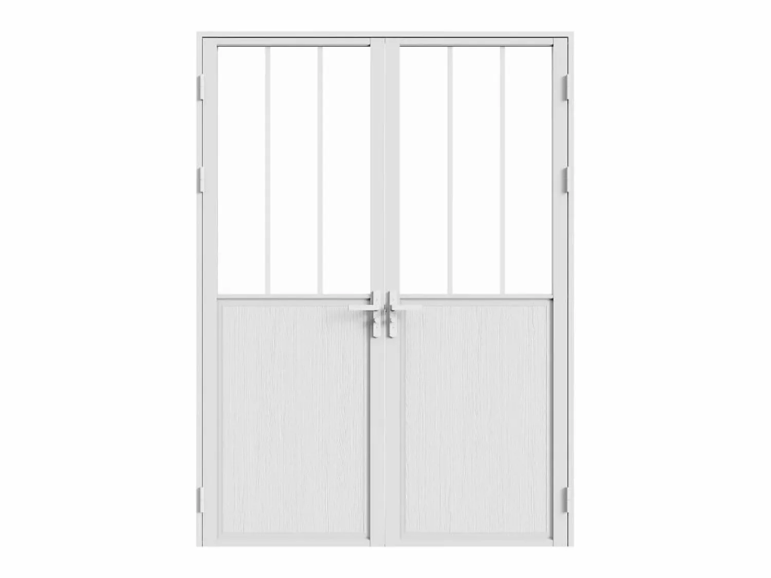 Sale Vente-unique Bloque de puerta reversible, MDF y vidrio templado - 2 x Alt. 204 x An. 83 cm - ERMELO Blanco
