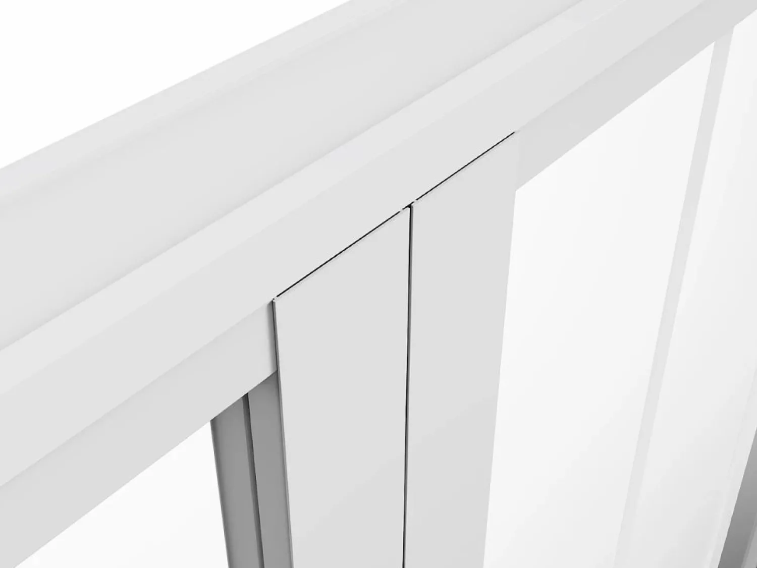 Sale Vente-unique Bloque de puerta reversible, MDF y vidrio templado - 2 x Alt. 204 x An. 83 cm - ERMELO Blanco