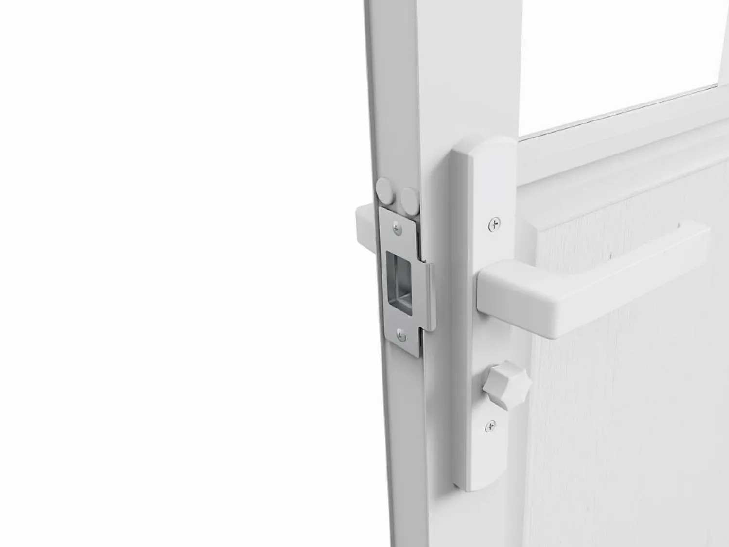 Sale Vente-unique Bloque de puerta reversible, MDF y vidrio templado - 2 x Alt. 204 x An. 83 cm - ERMELO Blanco