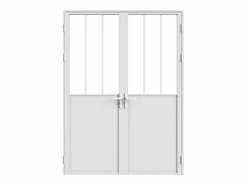 Vente-unique Bloque de puerta reversible, MDF y vidrio templado - 2 x Alt. 204 x An. 73 cm - ERMELO
