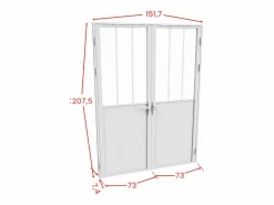 Vente-unique Bloque de puerta reversible, MDF y vidrio templado - 2 x Alt. 204 x An. 73 cm - ERMELO
