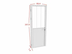 New Bloque de puerta reversible, aluminio, MDF y vidrio templado, Alt. 204 x An. 83 cm, ERMELO Puerta Con Marco