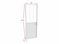 New Bloque de puerta reversible, aluminio, MDF y vidrio templado, Alt. 204 x An. 83 cm, ERMELO Puerta Con Marco