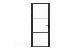Vente-unique Bloque de puerta de aluminio y vidrio templado - Alt. 204 x An. 83 cm - MASERU