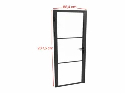 Vente-unique Bloque de puerta de aluminio y vidrio templado - Alt. 204 x An. 83 cm - MASERU