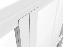 Vente-unique Bloque de puerta doble - aluminio y vidrio templado - - 2 x 204 x 73 cm - SEROTO