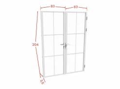 Outlet Bloque de puerta doble - aluminio y vidrio templado - - 2 x 204 x 83 cm - SEROTO Puerta Con Marco