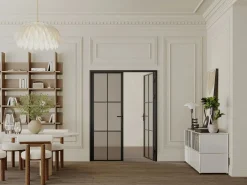 Outlet Bloque de puerta doble reversible de vidrio templado ahumado - 2 x Alt. 204 x An. 73 cm - SEROTO Puerta Con Marco