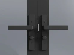 Outlet Bloque de puerta doble reversible de vidrio templado ahumado - 2 x Alt. 204 x An. 73 cm - SEROTO Puerta Con Marco