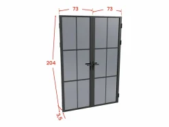 Outlet Bloque de puerta doble reversible de vidrio templado ahumado - 2 x Alt. 204 x An. 73 cm - SEROTO Puerta Con Marco