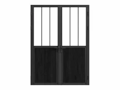 Hot Bloque de puerta doble reversible y vidrio templado - 2 x Alt. 204 x An. 83 cm - ERMELO Puerta Con Marco