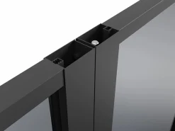 Outlet Bloque de puerta doble reversible de vidrio templado ahumado - 2 x Alt. 204 x An. 73 cm - LOXTON Puerta Con Marco