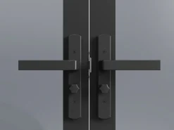 Vente-unique Bloque de puerta doble reversible - vidrio ahumado - 2 x Alt. 204 x An. 73 cm - - MASERU Negro