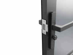 Vente-unique Bloque de puerta doble reversible - vidrio ahumado - 2 x Alt. 204 x An. 73 cm - - MASERU Negro