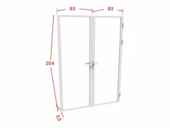 Hot Vente-unique Bloque de puerta doble reversible - Vidrio templado - - 2 x Alt. 204 x An. 83 cm - LOXTON Blanco