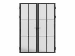 New Vente-unique Bloque de puerta doble reversible - aluminio, vidrio translúcido - 2 x Alt. 204 x An. 73 cm - - SEROTO Negro