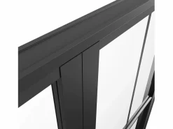 New Vente-unique Bloque de puerta doble reversible - aluminio, vidrio translúcido - 2 x Alt. 204 x An. 73 cm - - SEROTO Negro