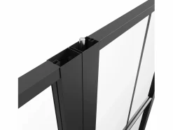 New Vente-unique Bloque de puerta doble reversible - aluminio, vidrio translúcido - 2 x Alt. 204 x An. 73 cm - - SEROTO Negro