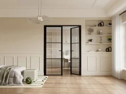 Discount Bloque de puerta doble reversible - vidrio texturizado - 2 x Alt. 204 x An. 93 cm - - MASERU Puerta Con Marco