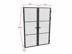 Sale Vente-unique Bloque de puerta doble reversible - vidrio translúcido - 2 x Alt. 204 x An. 83 cm - - MASERU Negro