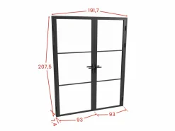Bloque de puerta doble reversible - vidrio templado - 2 x Alt. 204 x An. 93 cm - - MASERU Puerta Con Marco