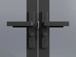 Vente-unique Bloque de puerta doble reversible de vidrio templado ahumado - 2 x Alt. 204 x An. 83 cm - LOXTON