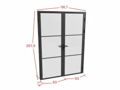 Vente-unique Bloque de puerta doble reversible - vidrio translúcido - 2 x Alt. 204 x An. 93 cm - - MASERU