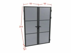 New Vente-unique Bloque de puerta doble reversible - vidrio ahumado - 2 x Alt. 204 x An. 93 cm - - MASERU Negro