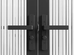 Vente-unique Bloque de puerta doble reversible - vidrio texturizado - 2 x Alt. 204 x An. 83 cm - - MASERU