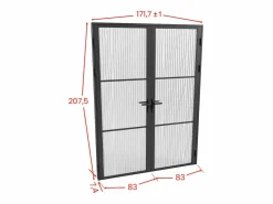 Vente-unique Bloque de puerta doble reversible - vidrio texturizado - 2 x Alt. 204 x An. 83 cm - - MASERU
