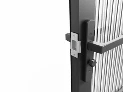 Vente-unique Bloque de puerta doble reversible - vidrio texturizado - 2 x Alt. 204 x An. 83 cm - - MASERU