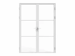 Sale Vente-unique Bloque de puerta doble reversible - vidrio templado - 2 x Alt. 204 x An. 73 cm - - MASERU Blanco