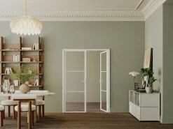 Online Vente-unique Bloque de puerta doble reversible - vidrio templado - 2 x Alt. 204 x An. 83 cm - - MASERU Blanco