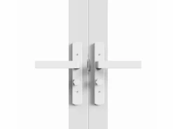Online Vente-unique Bloque de puerta doble reversible - vidrio templado - 2 x Alt. 204 x An. 83 cm - - MASERU Blanco