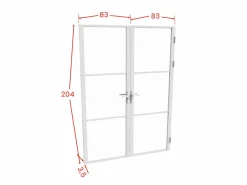 Online Vente-unique Bloque de puerta doble reversible - vidrio templado - 2 x Alt. 204 x An. 83 cm - - MASERU Blanco