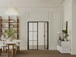 Online Bloque de puerta doble reversible de aluminio y vidrio templado - Alt. 204 x An. 2 x 73 cm - SEROTO Puerta Con Marco