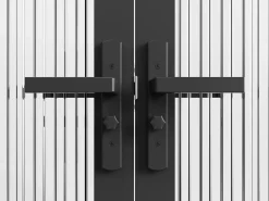 Sale Vente-unique Bloque de puerta doble reversible - vidrio texturizado - 2 x Alt. 204 x An. 73 cm - - LOXTON Negro