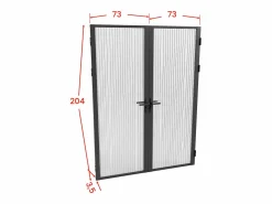 Sale Vente-unique Bloque de puerta doble reversible - vidrio texturizado - 2 x Alt. 204 x An. 73 cm - - LOXTON Negro