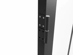 Hot Vente-unique Bloque de puerta estilo taller reversible de aluminio, MDF y vidrio templado - Alt. 204 x An. 73 cm - ERMELO Negro