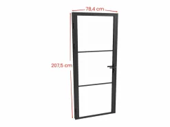 Outlet Bloque de puerta reversible de aluminio y vidrio templado - Alt. 204 x An. 73 cm - MASERU Puerta Con Marco