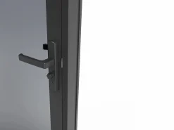 Vente-unique Bloque de puerta reversible de aluminio y vidrio templado ahumado - Alt. 204 x An. 73 cm - - LOXTON