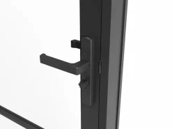 New Vente-unique Bloque de puerta reversible de aluminio y vidrio templado - Alt. 204 x An. 93 cm - MASERU Negro