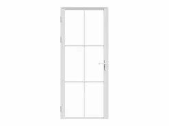 Vente-unique Bloque de puerta reversible de aluminio y vidrio templado - Alt. 204 x An. 73 cm - SEROTO