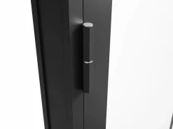Clearance Vente-unique Bloque de puerta reversible de aluminio y vidrio templado - Alt. 204 x An. 83 cm - SEROTO Negro